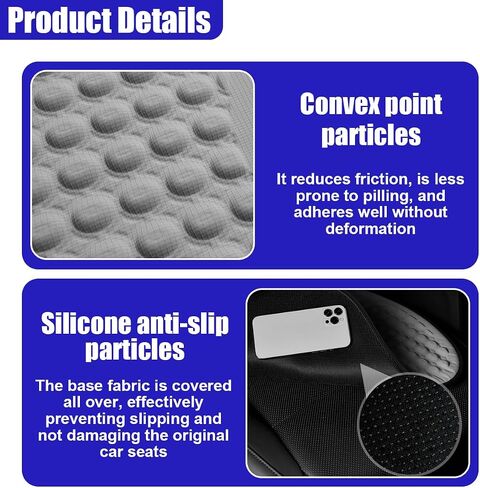 Cooling Gel Car Seat Cushion, Ice Silk Non-Slip Car Front Seat Cushion Pads, Thin Breathable Seats Protector Pad, Universal Auto Interior Seats Cooler Accessories for Long Driving (Black) in Saudi Arabia