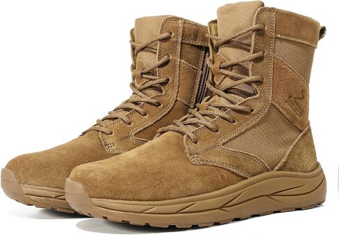 Soulsfeng Men's Women's Tactical Boots Lightweight Side Zipper Outdoors Combat Hiking Desert Military Boots in Kuwait