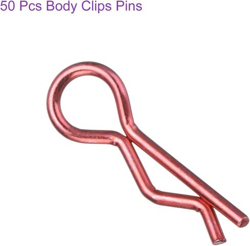 DMiotech 50Pcs Body Clips Bent RC Car Shell Clip Model Car R Pins Silver Universal Shell Replacement Parts for 1/24 1/18 Scale RC Car in Saudi Arabia