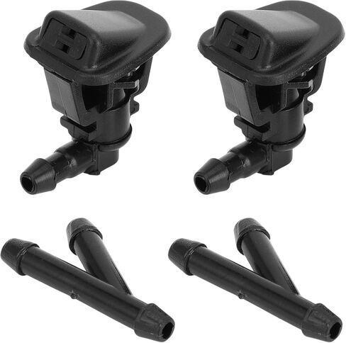 Windshield Washer Nozzle Front with Hose Connector No.68164356AB for Jeep Wrangler 2013-2018 Plastic Black in Saudi Arabia