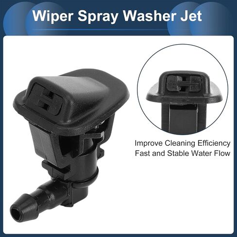 Windshield Washer Nozzle Front with Hose Connector No.68164356AB for Jeep Wrangler 2013-2018 Plastic Black in Saudi Arabia