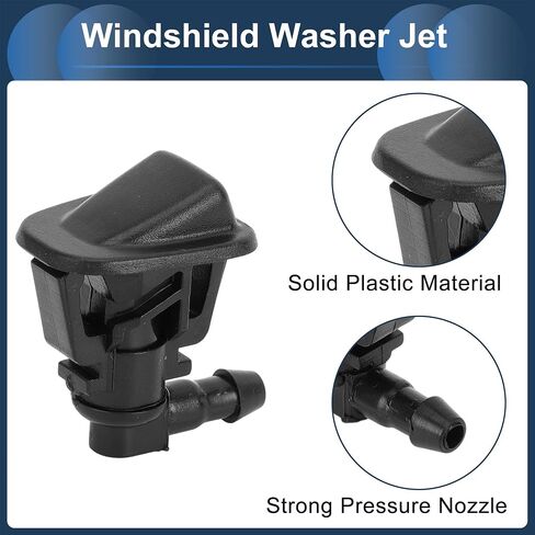 Windshield Washer Nozzle Front with Hose Connector No.68164356AB for Jeep Wrangler 2013-2018 Plastic Black in Saudi Arabia