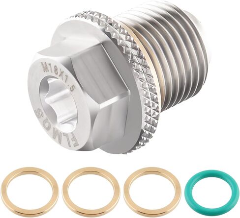 M12x1.5 Magnetic Oil Drain Plug, 304 Stainless Steel Oil Pan Drain Nut with 4 PCS Copper Washer Anti Leakage, Fits Most of Polaris, Arctic Cat, Honda, BMW, Replace 7052306,S9280012000 in Saudi Arabia