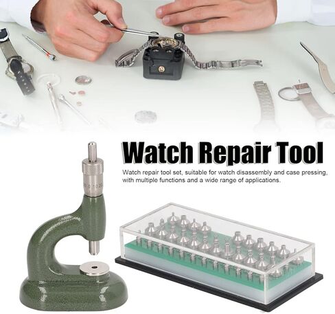 Watch Press Tool, Watch Disassembly Repair Tool Kit, Aluminum Alloy Watch Press Set with 48PCS Dies Watchmaker Jewelling Tool in Saudi Arabia
