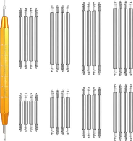 Spring Bar Tool, Watch Link Removal Kit Watch Pins Replacement Kit with 32 Pcs Stainless Steel Spring Bars (12-26mm) for Watch Band Repair and Adjustment in Saudi Arabia