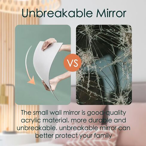 2PCS Acrylic Mirrors for Wall, Cute Mirror for Girls Bedroom, Stick On Mirrors for Wall, Can Also Be Used for Living Room, Dining Room, Study Mirror etc (Heart, 11.8X11.8in) in Saudi Arabia