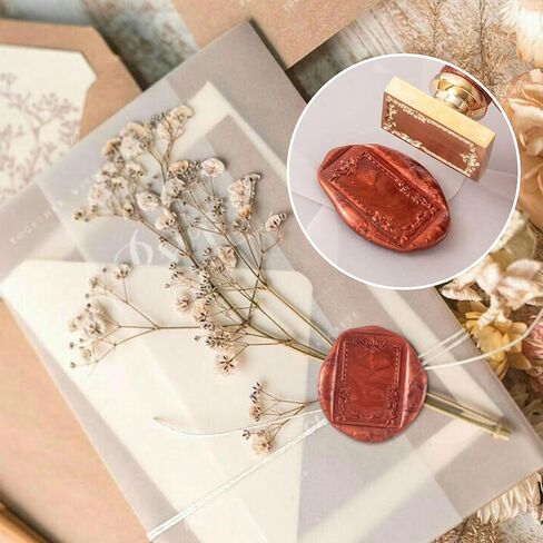 Rose Wax Seal Stamp Kit Vintage Brass Sealing Wax Stamps Set Sealing Wax Stamp Heads for Wedding Invitations Cards Envelopes Gift Packing in Kuwait