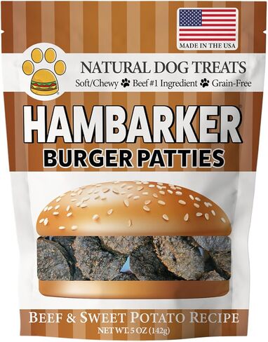 HamBarker - Hamburger Patties, Beef Dog Treats, Made in USA, Grain Free (5 oz) in Saudi Arabia