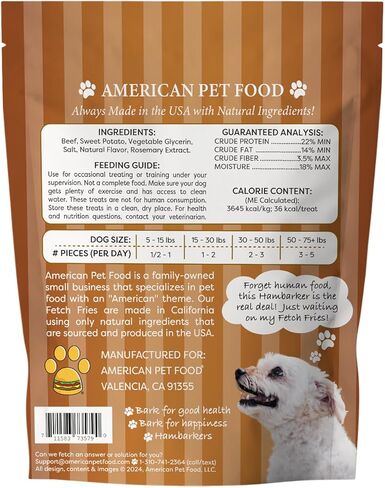 HamBarker - Hamburger Patties, Beef Dog Treats, Made in USA, Grain Free (5 oz) in Saudi Arabia
