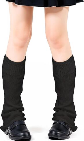 Black Leg Warmers, Y2k Leg Warmers for Girls Women, Cute Knitted Socks kawaii Lolita Harajuku Goth Accessories in Kuwait