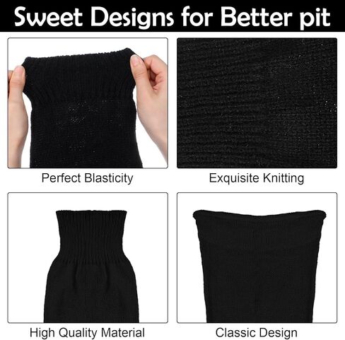 Black Leg Warmers, Y2k Leg Warmers for Girls Women, Cute Knitted Socks kawaii Lolita Harajuku Goth Accessories in Kuwait