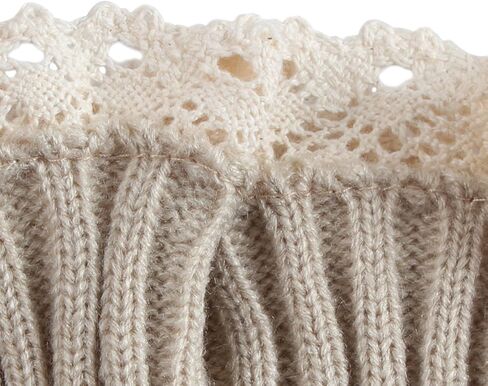 Womens Boot Socks-Winter Short Ankle Leg Warmers Lace Crochet Knitted Boot Cuffs for Women Knee High Thick Boots Topper Socks in Saudi Arabia