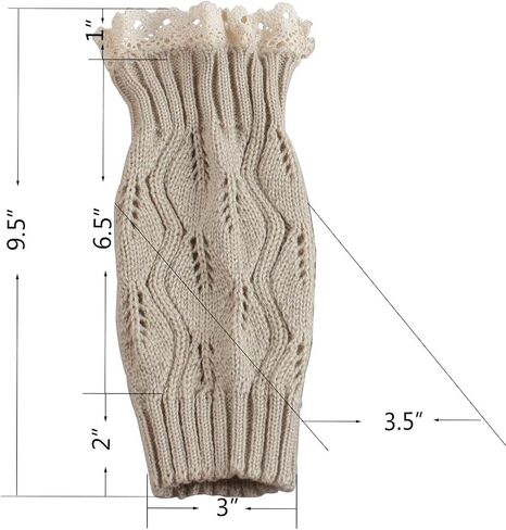 Womens Boot Socks-Winter Short Ankle Leg Warmers Lace Crochet Knitted Boot Cuffs for Women Knee High Thick Boots Topper Socks in Saudi Arabia