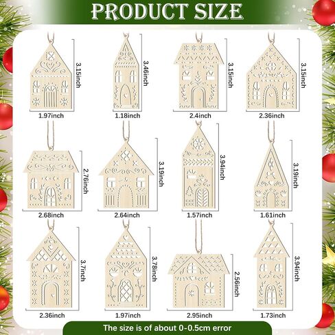 Gerrii 36 Pcs Wood Unfinished Christmas Tree Crafts Wooden Christmas Tree Cutouts Ornaments DIY Wooden Crafts Tree Shape to Paint for Christmas Hanging Decorations Home Winter Tree Decor in Saudi Arabia