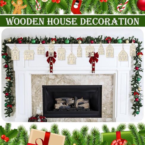 Gerrii 36 Pcs Wood Unfinished Christmas Tree Crafts Wooden Christmas Tree Cutouts Ornaments DIY Wooden Crafts Tree Shape to Paint for Christmas Hanging Decorations Home Winter Tree Decor in Saudi Arabia