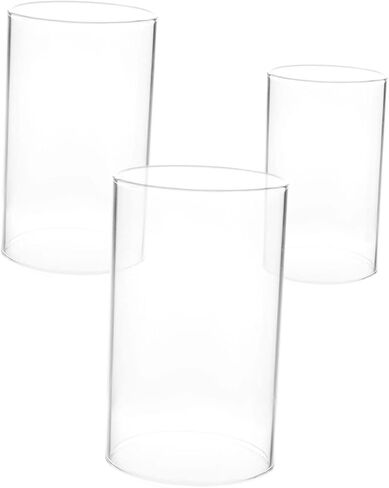Ciieeo 3pcs Glass Windproof Candle Covers Open Ended Lamp Shade for Boho Decor Tealight Holder for Dining Room in Saudi Arabia