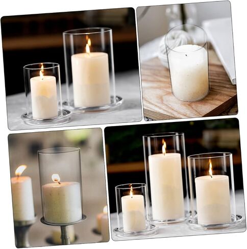 Ciieeo 3pcs Glass Windproof Candle Covers Open Ended Lamp Shade for Boho Decor Tealight Holder for Dining Room in Saudi Arabia
