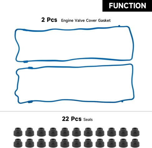 Engine Valve Cover Gasket - Compatible for Lincoln Town 4.6L 1991-2002 for Ford F-150 4.6L 1997-2001 for Ford Crown Victoria 4.6L 1992-2002 - Replace Part VS50377R - Set of 2 in Saudi Arabia
