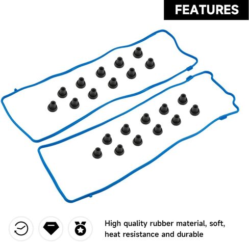Engine Valve Cover Gasket - Compatible for Lincoln Town 4.6L 1991-2002 for Ford F-150 4.6L 1997-2001 for Ford Crown Victoria 4.6L 1992-2002 - Replace Part VS50377R - Set of 2 in Saudi Arabia