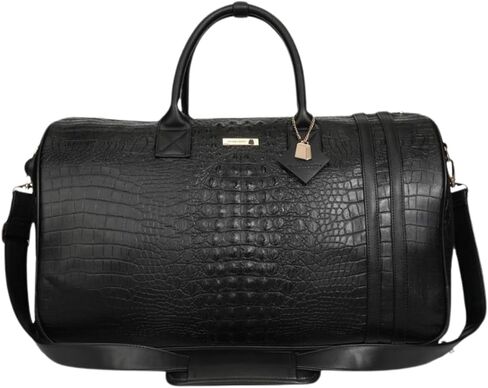 Tote&Carry Apollo 2 Large Rolling Duffle Bag with Wheels, Carry-On Roll Duffel for Travel, Gym, Sports, Daily, Weekend & All-Purpose Use for Men & Women (Crocodile Skin, Black) in Saudi Arabia