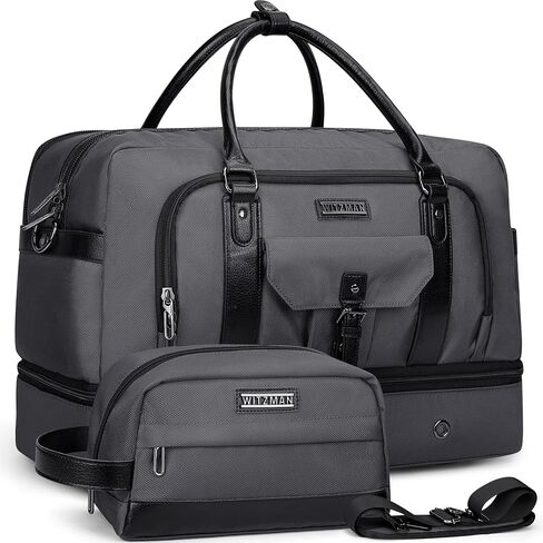 WITZMAN Weekender Bags for Men Women Carry On Duffle Overnight Bag with Toiletry Bag Sets Travel Duffel Bag Shoes Compartment （B694 Black） in Saudi Arabia