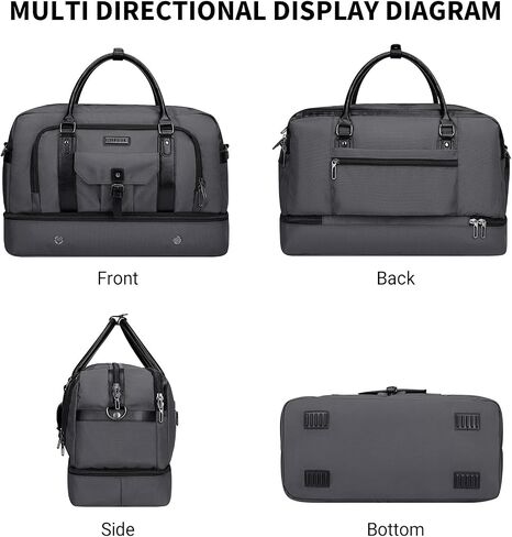WITZMAN Weekender Bags for Men Women Carry On Duffle Overnight Bag with Toiletry Bag Sets Travel Duffel Bag Shoes Compartment （B694 Black） in Saudi Arabia
