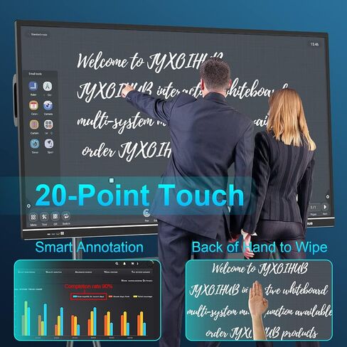 Smart Board Collaboration Hub, JYXOIHUB 65 Inch 4K Digital Electronic Whiteboard Built in Dual System and 20MP Camera for Classroom and Business, Interactive Whiteboard with Video Conference System in Saudi Arabia