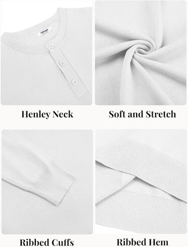 COOFANDY Mens Henley Sweater Long Sleeve Quarter Button Sweaters Casual Knit Pullover Sweater in Saudi Arabia