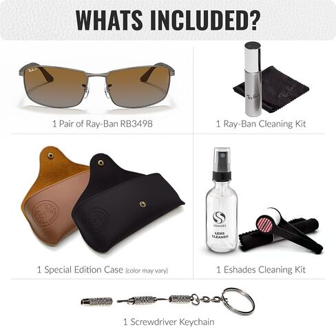 Ray-Ban RB3498 Rectangle Shaped Sunglasses for Men & Women with Official RAYBAN Eyewear Kit in Saudi Arabia
