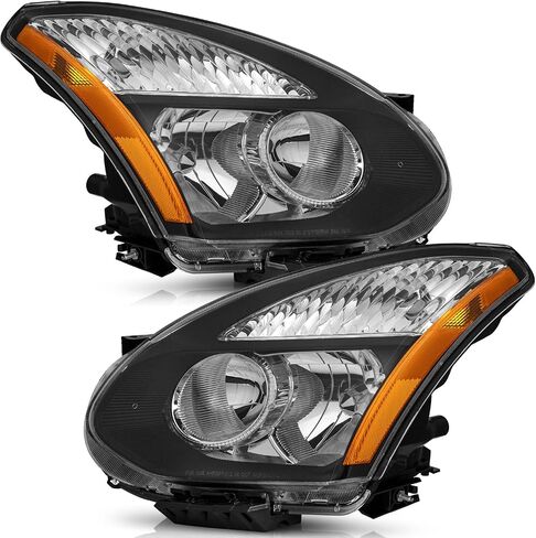 Headlights Assembly Compatible with 2014 2015 2016 Nissan Rogue with LED DRL Strip Pair, Fits Factory Halogen Models Only (NO PROJECTOR) in Saudi Arabia