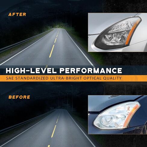 Headlights Assembly Compatible with 2014 2015 2016 Nissan Rogue with LED DRL Strip Pair, Fits Factory Halogen Models Only (NO PROJECTOR) in Saudi Arabia