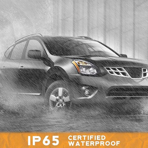 Headlights Assembly Compatible with 2014 2015 2016 Nissan Rogue with LED DRL Strip Pair, Fits Factory Halogen Models Only (NO PROJECTOR) in Saudi Arabia
