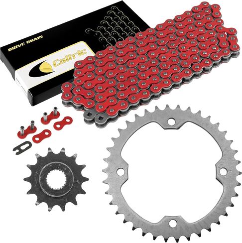 Caltric Red Drive Chain and Sprockets Kit Compatible With Yamaha Raptor 250 YFM250 2008 2009 2010-2013 in Saudi Arabia