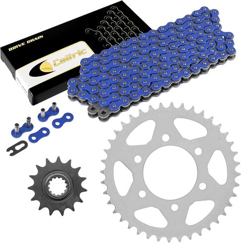 Caltric Blue Drive Chain And Sprocket Kit Compatible with Kawasaki Zzr600 Zx600J 2005 2006 2007 2008 in Saudi Arabia