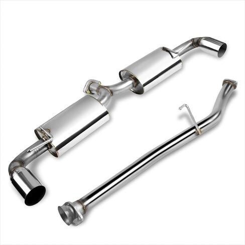 PM PERFORMOTOR نظام عادم كاتم صوت مزدوج 3.5 بوصة من الفولاذ المقاوم للصدأ متوافق مع 04-08 Mazda RX8 in Saudi Arabia