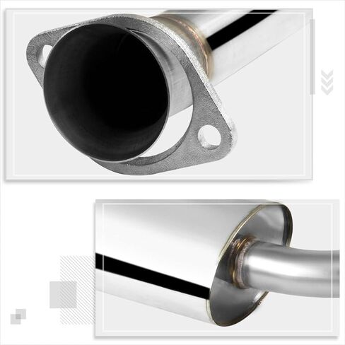 PM PERFORMOTOR نظام عادم كاتم صوت مزدوج 3.5 بوصة من الفولاذ المقاوم للصدأ متوافق مع 04-08 Mazda RX8 in Saudi Arabia