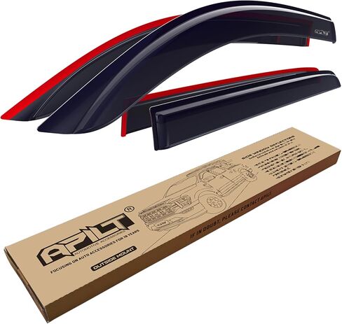 واقيات نافذة خارجية للحماية من المطر لعام 2023-2025 لسيارة شيفروليه كولورادو طاقم الكابينة وجي إم سي كانيون طاقم الكابينة تنفيس الرياح ملحقات الشاحنة دخان داكن مجموعة مكونة من 4 قطع مع سمكا in Kuwait