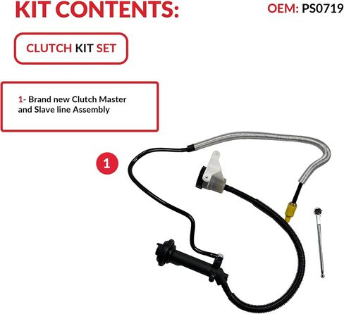 Clutch Master Cylinder and Slave Line Assembly compatible with 1997-2008 F-150 F-250 4.2L 4.6L Heritage FX2 STX XL XLT XTR STX Flotillera Lariat in Saudi Arabia