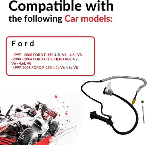 Clutch Master Cylinder and Slave Line Assembly compatible with 1997-2008 F-150 F-250 4.2L 4.6L Heritage FX2 STX XL XLT XTR STX Flotillera Lariat in Saudi Arabia