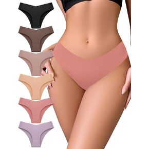Seamless Bikini Underwear for Women Low-Rise Briefs V-Waist Hipster Invisible Ladies Panties Stretch Everyday Wear in Saudi Arabia