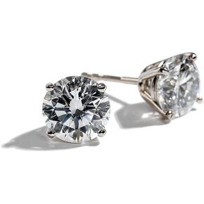 SARV 1/4-1 CTTW Solitaire Lab Grown Diamond Stud Earrings for Women in 14k Gold | 4 Prong, Round Excellent Cut | D-F Color, VS-VVS Clarity | IGI Certified 1 Carat and more | Hypoallergenic |Gift Ready in Saudi Arabia