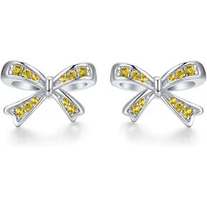 925 فضة جوهرة القوس وأقراط للفتيات النساء القوس مجوهرات هدايا عيد ميلاد للمراهقين أطفال بنات Bowknot وأقراط in Kuwait