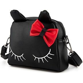 Cute Cat Ear Girls Handbags Candy Color Toddler Crossbody Bags PU Leather Shoulder Bags (pink) in Saudi Arabia