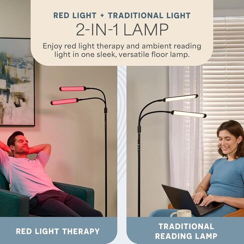 Lifepro Near Infrared Light Therapy & Red Light Therapy for Body Lamp 216 LED,Dual Head Design, 660nm & 850nm Modes for Skin Health, Pain Relief & Circulation- Adjustable LED Lamp for Home & Office in Saudi Arabia