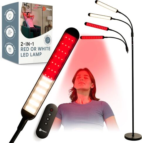 Lifepro Near Infrared Light Therapy & Red Light Therapy for Body Lamp 216 LED,Dual Head Design, 660nm & 850nm Modes for Skin Health, Pain Relief & Circulation- Adjustable LED Lamp for Home & Office in Saudi Arabia