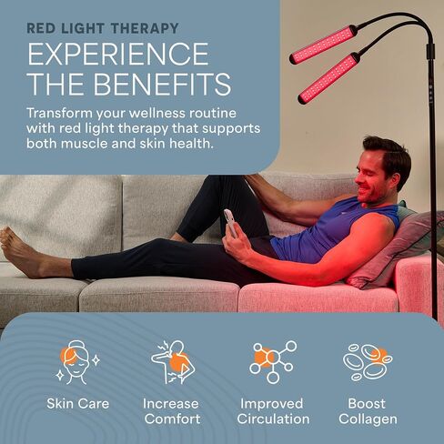 Lifepro Near Infrared Light Therapy & Red Light Therapy for Body Lamp 216 LED,Dual Head Design, 660nm & 850nm Modes for Skin Health, Pain Relief & Circulation- Adjustable LED Lamp for Home & Office in Saudi Arabia