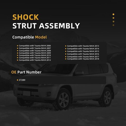 37289 2 قطعة دعامات ممتص الصدمات للتعليق الخلفي، دعامات الصدمات الخلفية المتوافقة مع Toyota RAV4 2006-2018#OE 37289 in Kuwait
