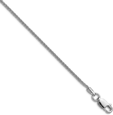 JewelryWeb 925 Sterling Silver Rhodium Plated 1.3mm 8 Sided Sparkle Cut Double Spiga Chain Necklace Chain-Necklace for Women and Men in Saudi Arabia