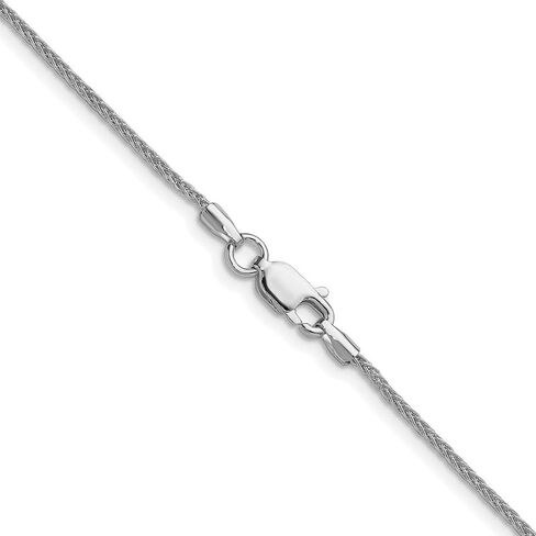 JewelryWeb 925 Sterling Silver Rhodium Plated 1.3mm 8 Sided Sparkle Cut Double Spiga Chain Necklace Chain-Necklace for Women and Men in Saudi Arabia
