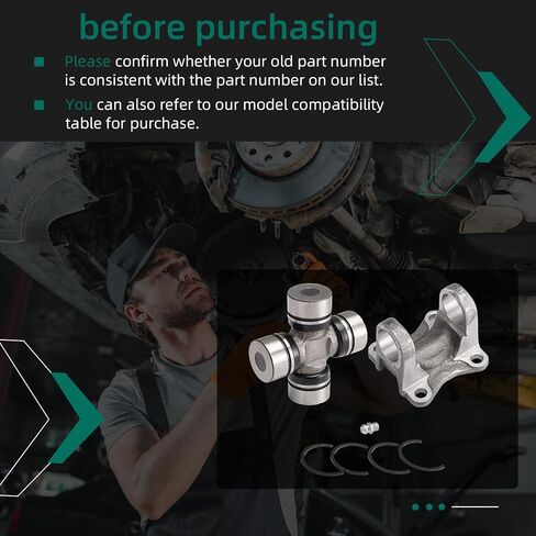 Lower Driveshaft Flange Yoke 37315-35040+Universal Joint U-Joint Precision 5-1510X,for Toyota 4Runne/Celica/Land Cruiser/Pickup/Previa/Supra/T100/Tacoma/Tundra,OE#37315-35040 5-1510X in Saudi Arabia